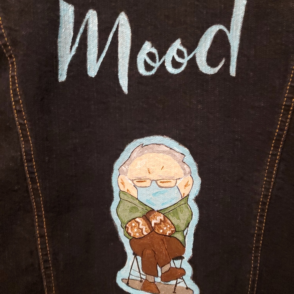 Bernie Sanders Mittens Hand Painted Jacket